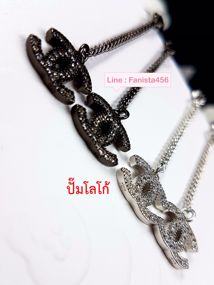 ต่างหูชาแนล ต่างหูชาแนลโซ่ยาว Chanel long Diamond Earring ต่างหูชาแนล ปั๊มLogo