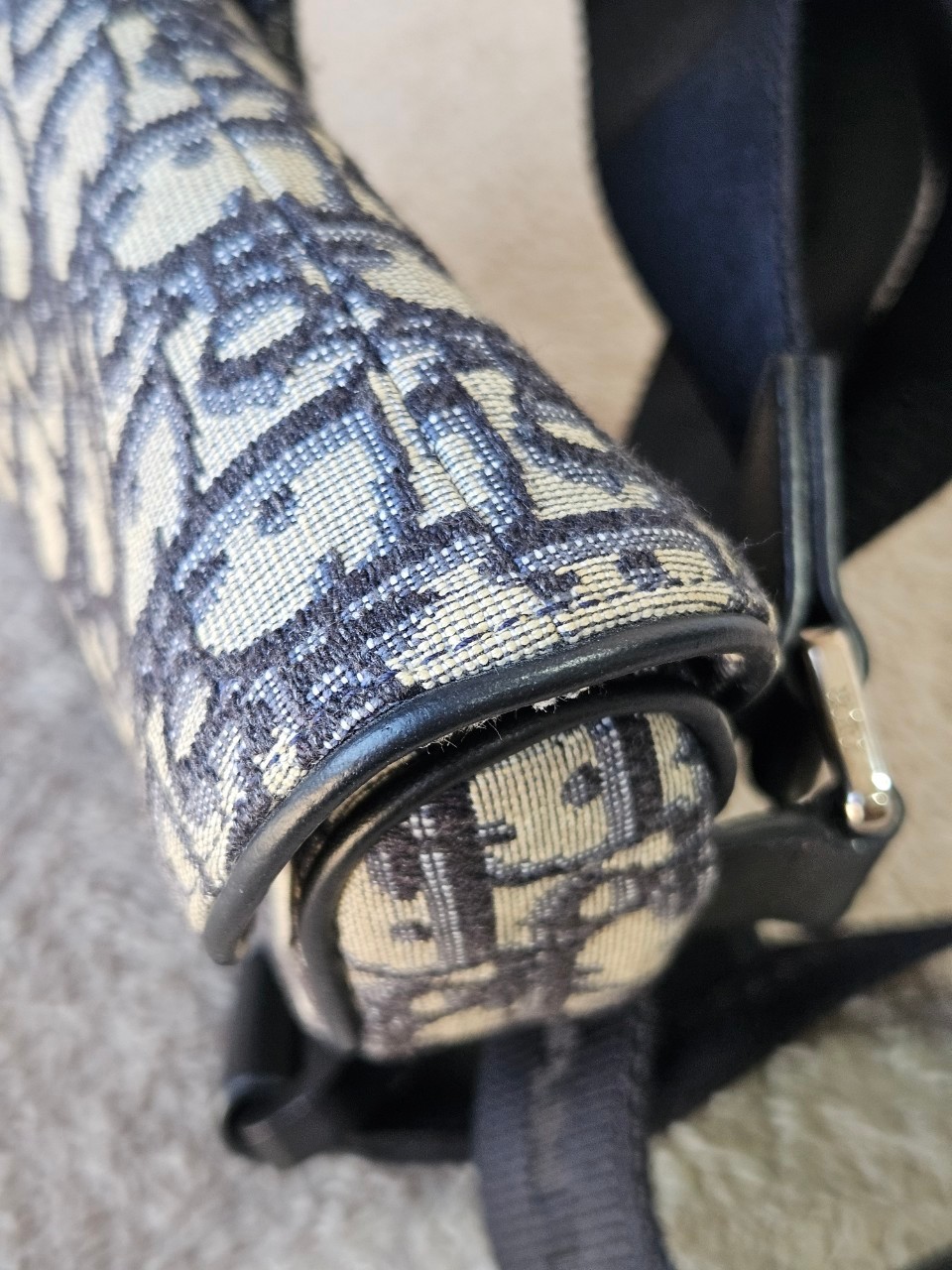 Dior Saddle Beige and Black Oblique Jacquard