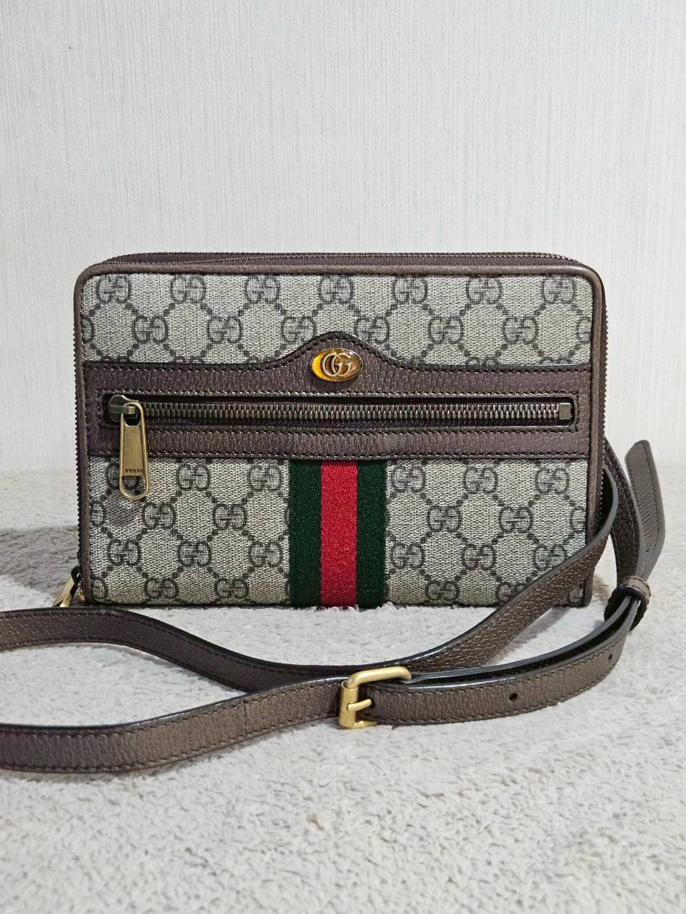 Gucci 575722 Ophidia Shoulder Bag Supreme Beige Brown