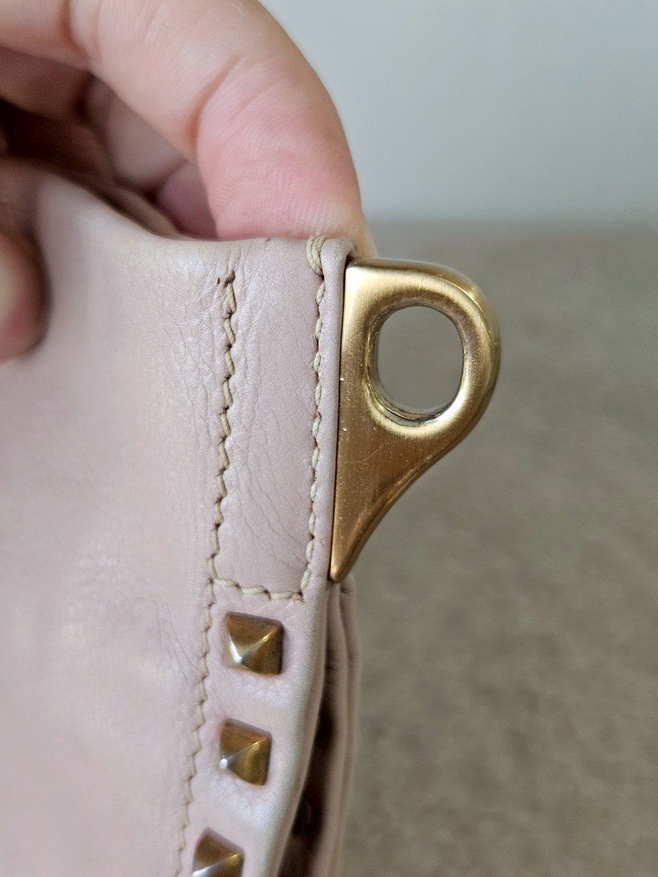 Prada Pink Vitello Metal Studded