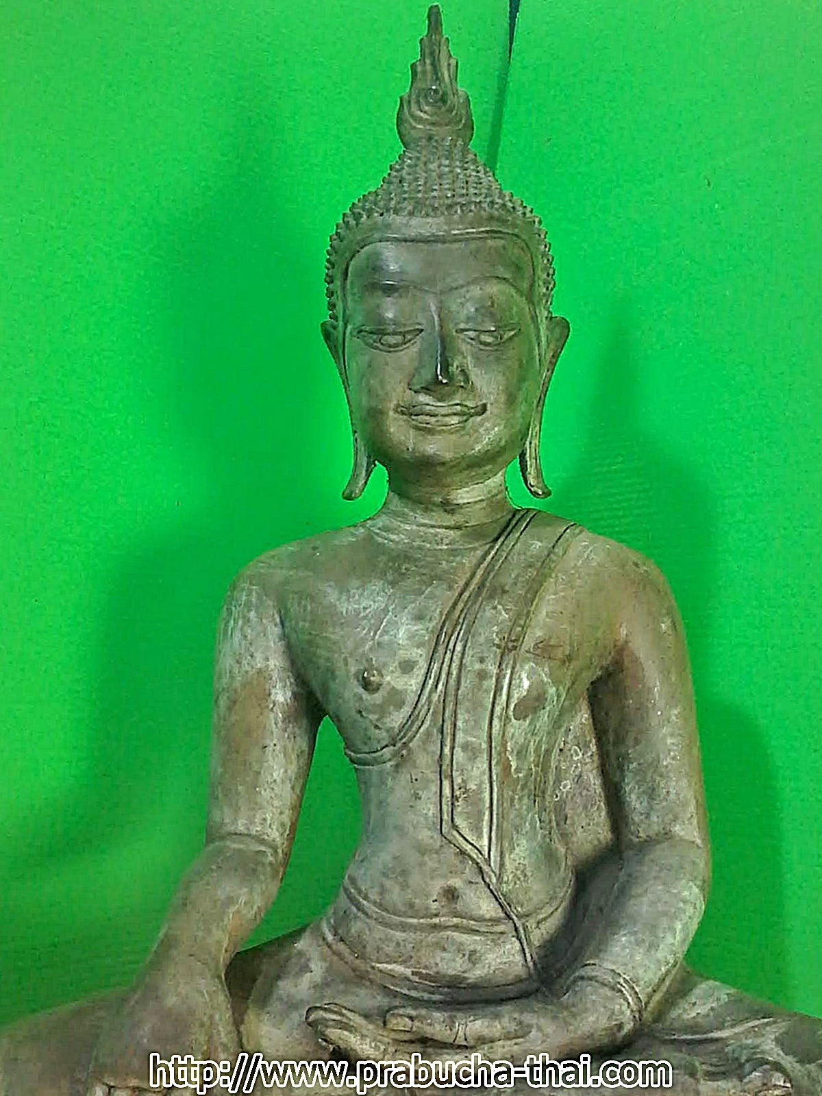 พระอู่ทอง ปางชนะมาร ฐานบัวชั้นเดียว หน้าตัก 9 นิ้ว สภาพเก่า