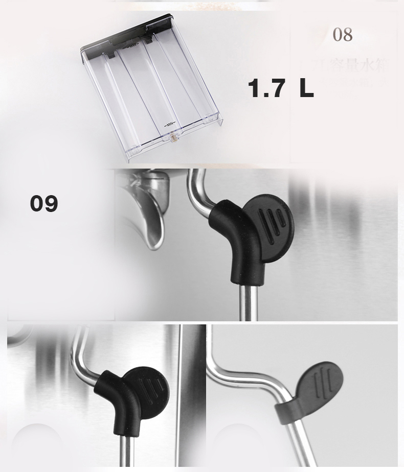 Coffee machine home Italian full semi-automatic small pump pressure steam milk foam 1450W.