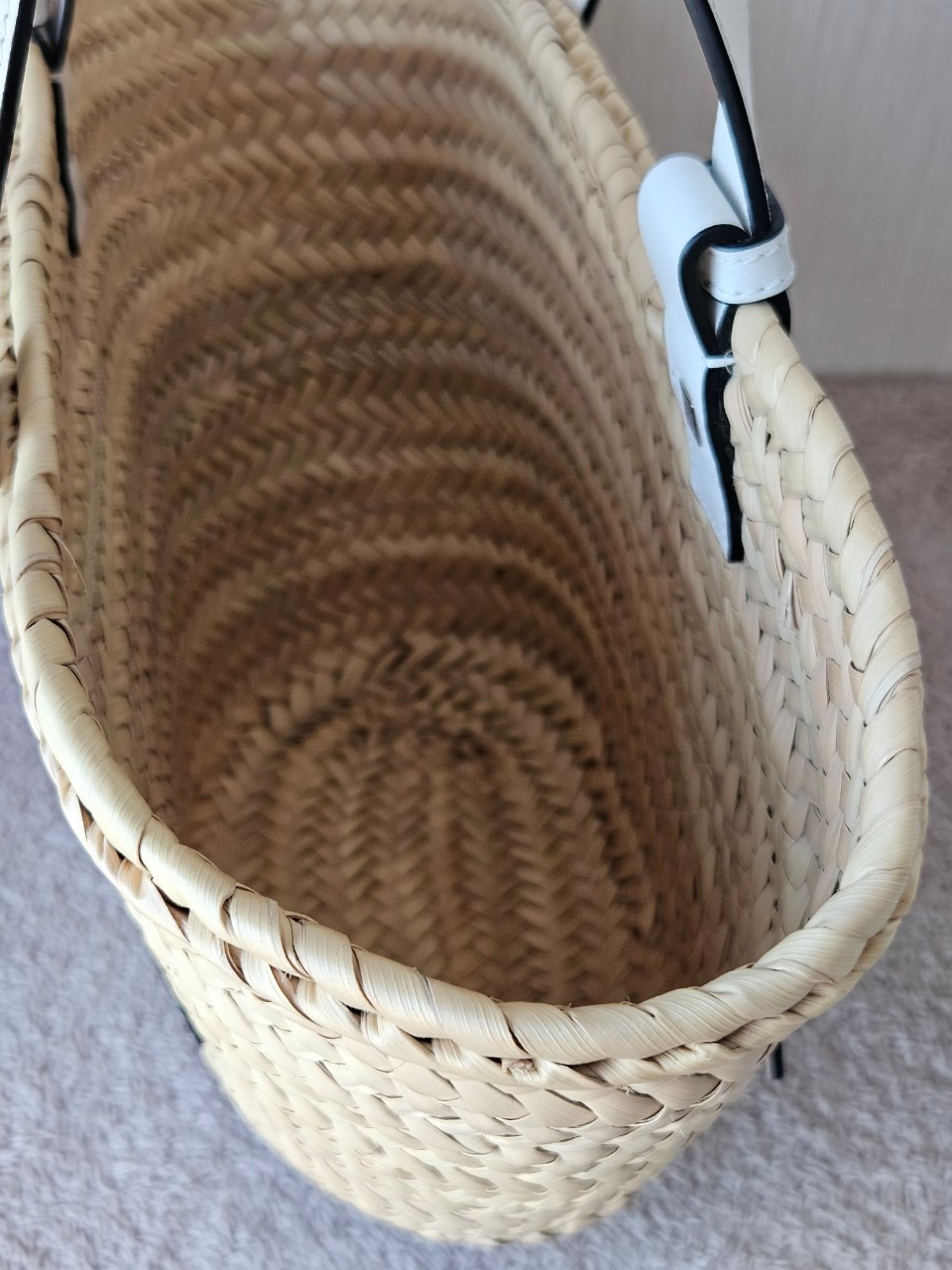 Loewe Basket Bag In Palm Leaf and Calfskin