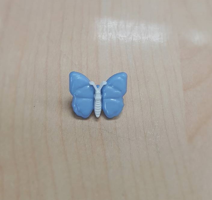 Butterfly button - Blue col. (size 25L,1pc/pack)