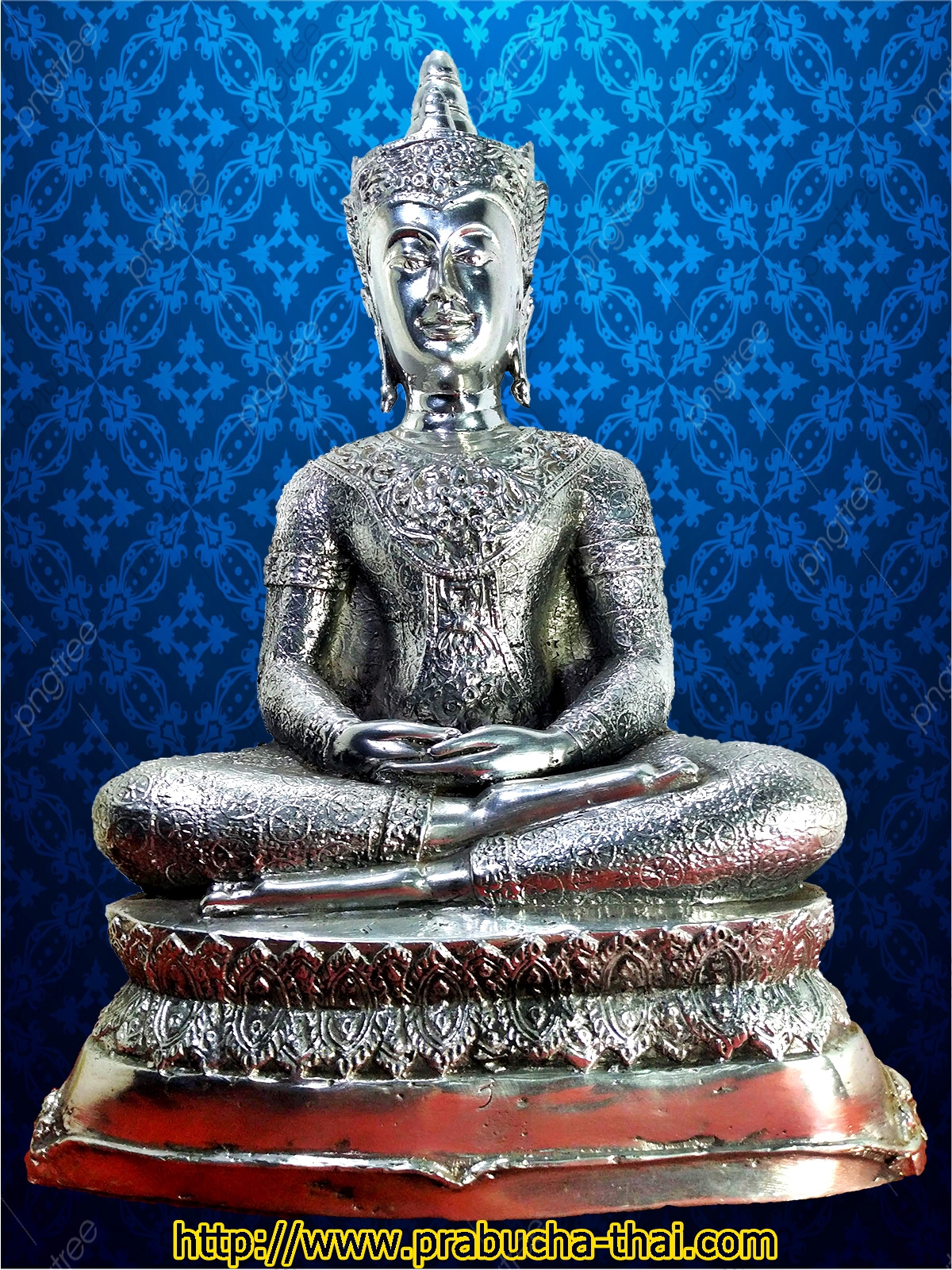 พระเชียงแสน ทรงเครื่อง หน้าตัก 9 นิ้ว เนื้อสำริดเงินยวง