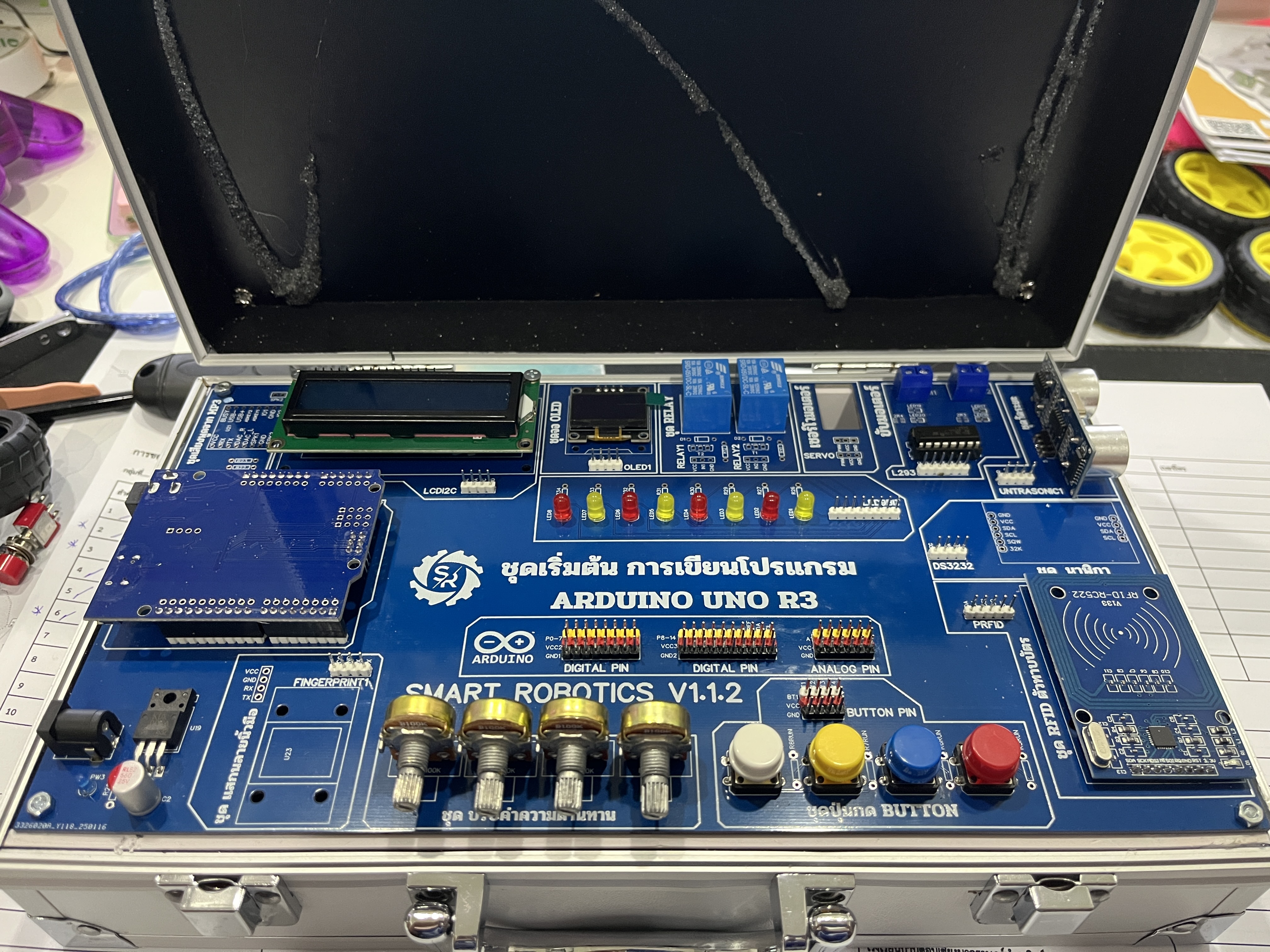 ชุดฝึกสำหรับเขียนโปรแกรม ARDUINO UNO R3 รวมคู่มือสอน ใบงาน และโค๊ดตัวอย่าง