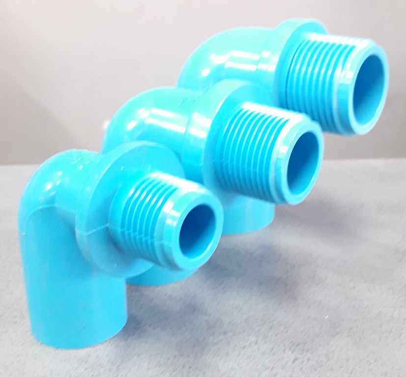 ข้องอ 90 เกลียวนอก PVC ตราช้าง