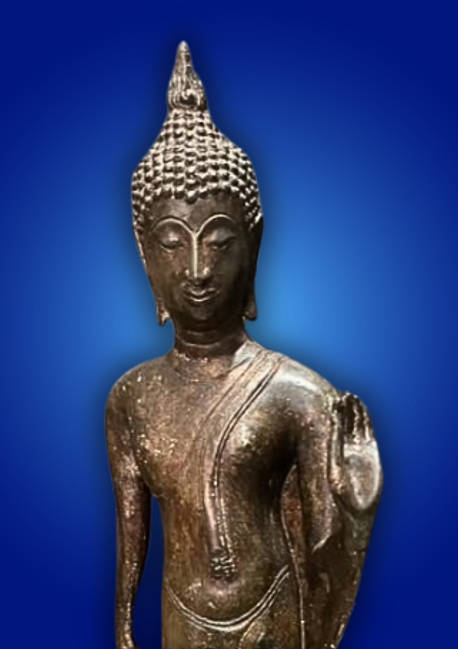 พระพุทธ ปางลีลา สูง 22 นิ้ว เนื้อสำริดสภาพเก่า