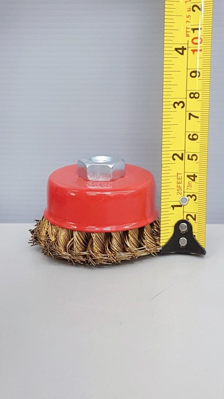 แปรงลวดถักเปีย 3" สีเงิน/สีทอง