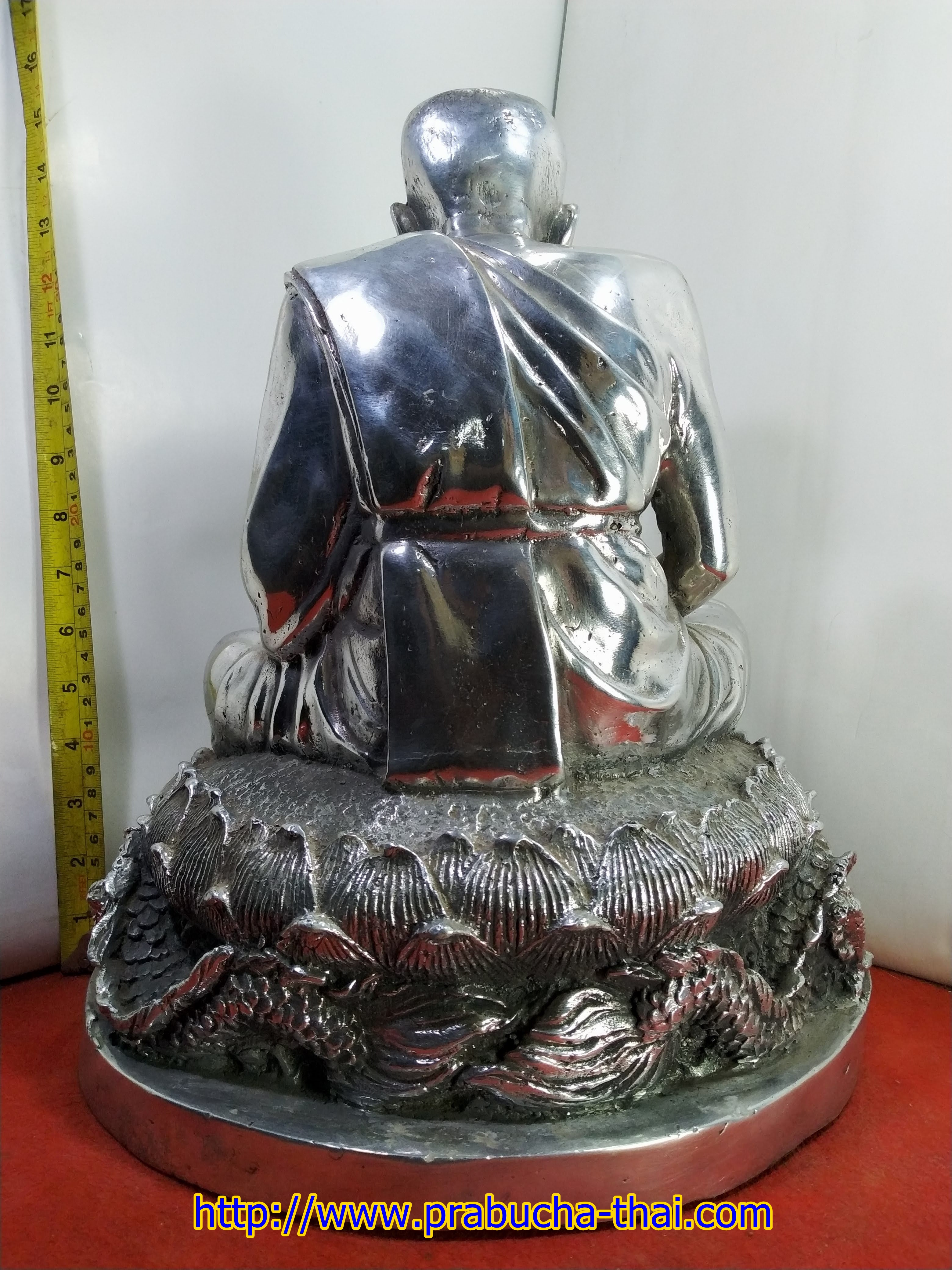 หลวงปู่ทวด วัดช้างให้ ฐานมังกร หน้าตัก 9 นิ้ว เนื้อโลหะเงินยวง