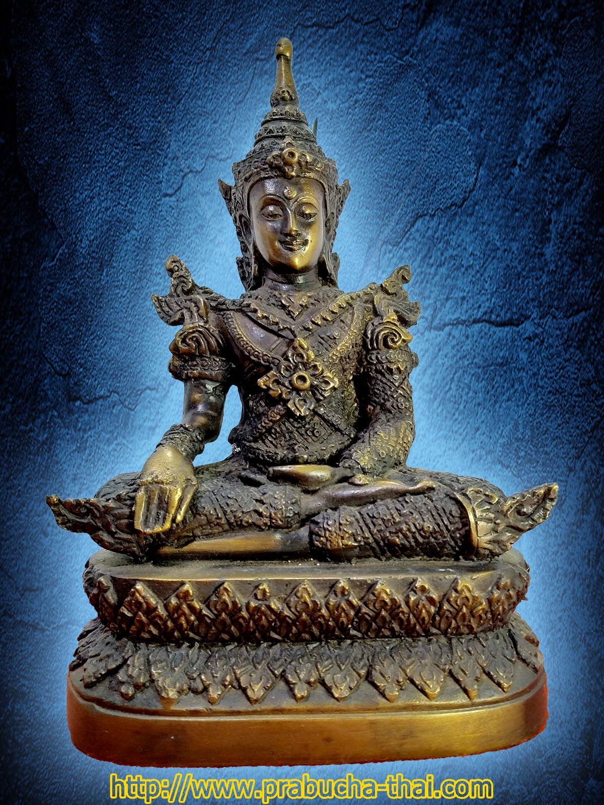 พระพุทธมหาจักรพรรดิ์เศรษฐี ปางชนะมาร หน้าตัก 5 นิ้ว เนื้อโลหะสำริด
