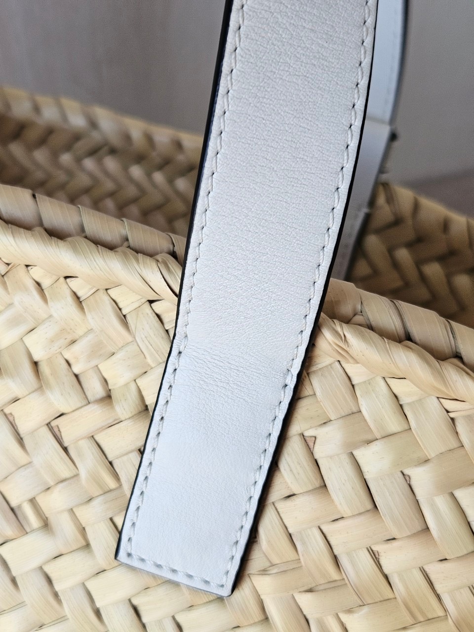 Loewe Basket Bag In Palm Leaf and Calfskin