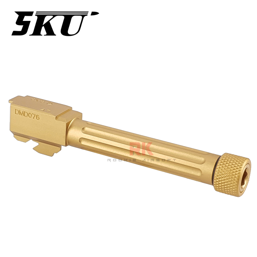5KU Threaded Outer Barrel (Fluted) 14mm for Marui G17 (Gold)
