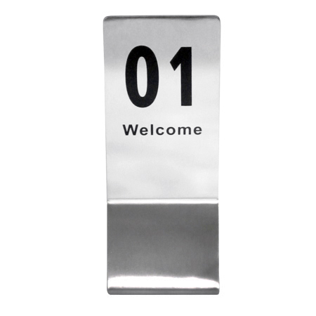 ป้ายโต๊ะสแตนเลสทรงสูง เลข 1-20 1617-020