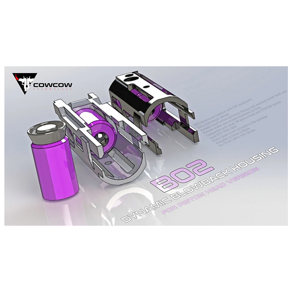 CowCow B02 Blowback Housing (Piston Head Version) for Marui Hi-CAPA (Black)