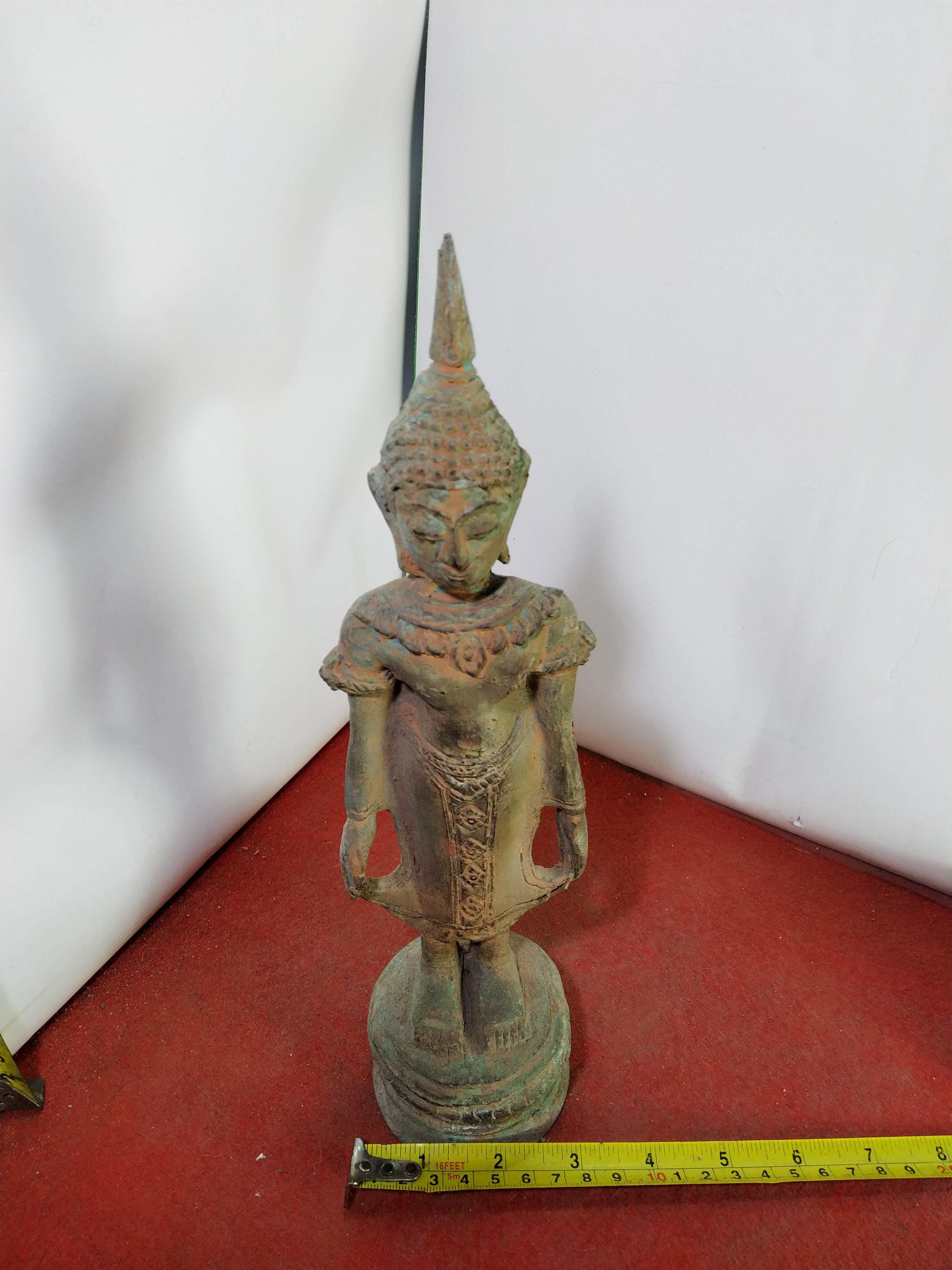 พระทราวดี ปางเปิดโลก เนื้อสำริดสภาพเก่า