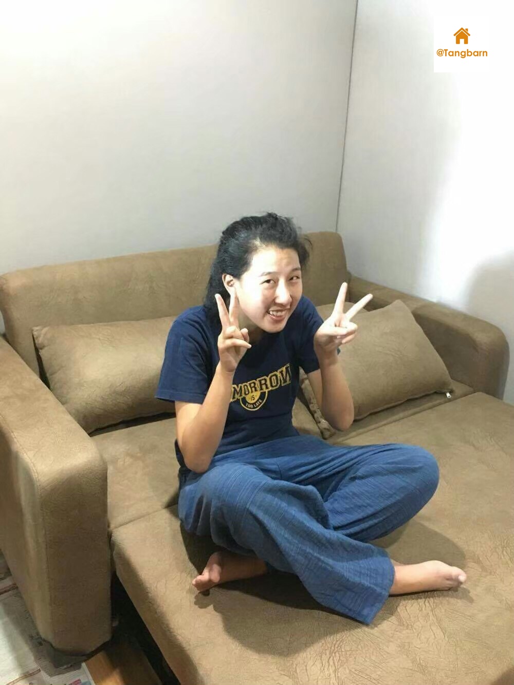 โซฟาเบด 2 ที่นั่ง ดึงสไลด์ ปรับนอนได้ (ชามัวร์)