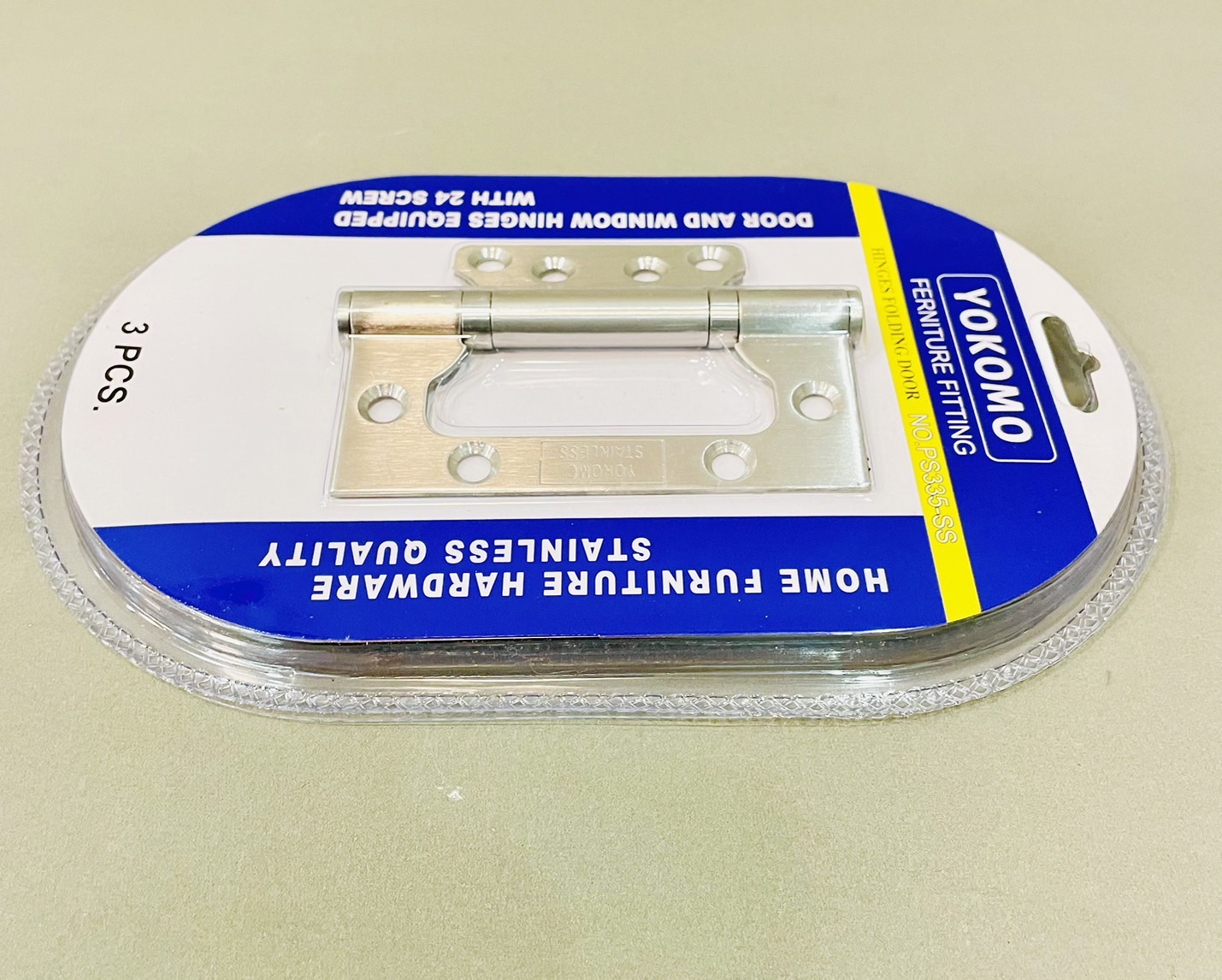 บานพับผีเสื้อ สแตนเลส 201 4" x 3"(แพค3ตัว) Yokomo