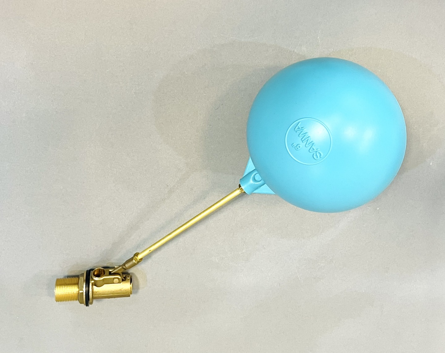 ลูกลอย+ก้านทองเหลืองสั้น SANWA ลูกบอลสีฟ้า