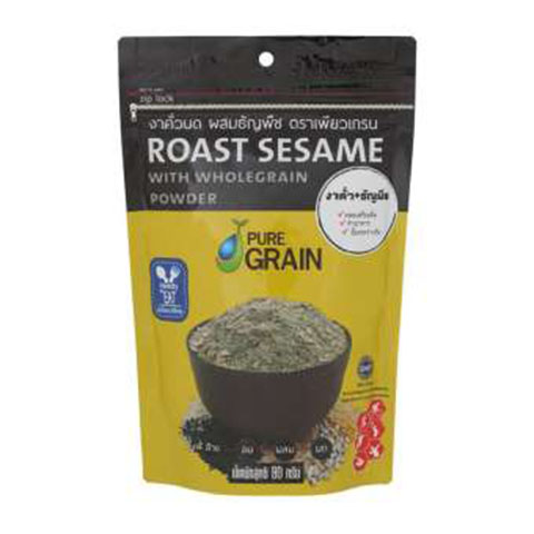 งาคั่วบดผสมธัญพืช80g ตราเพียวเกรน