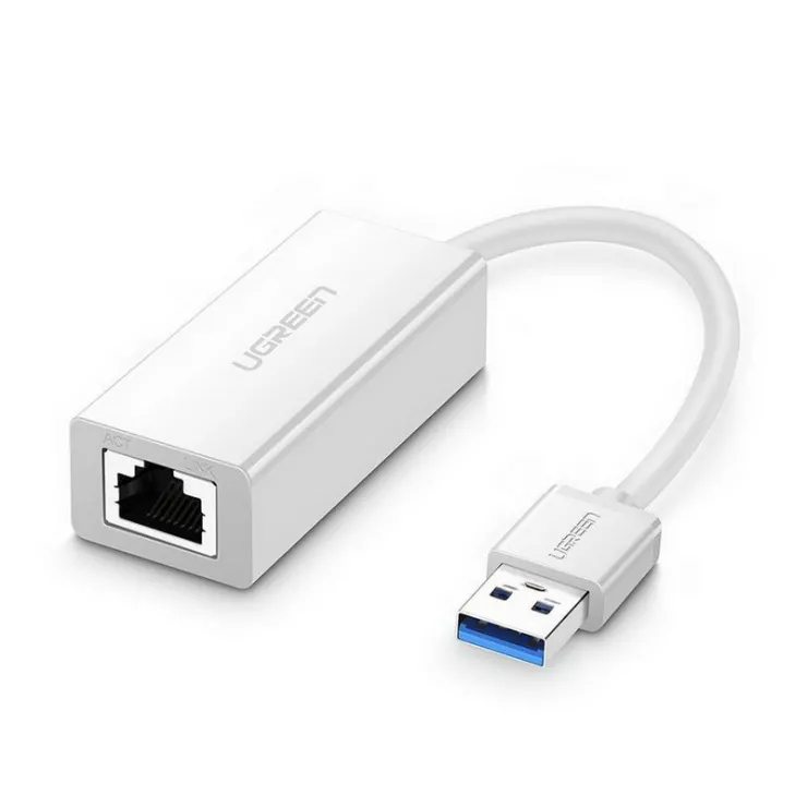 Ugreen USB3.0 Giga Lan Card-ABS case 10CM ABS White (20255)