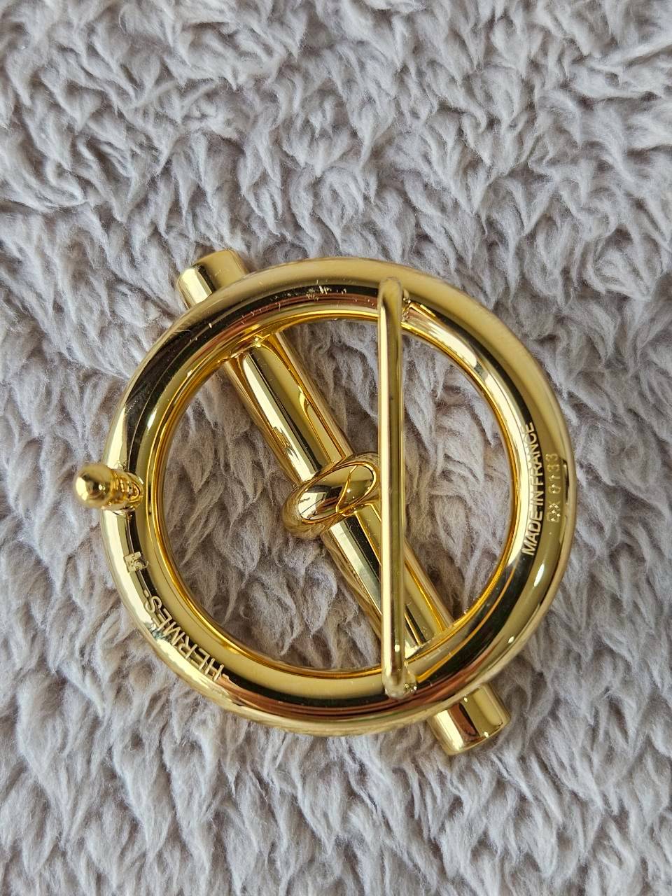 Hermes Belt สายสีเขียว/น้ำเงิน หัวกลมทอง