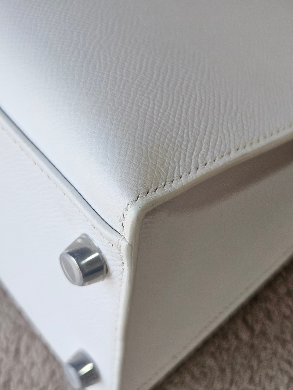 Hermes K32 Blance Epsom PHW stamp K