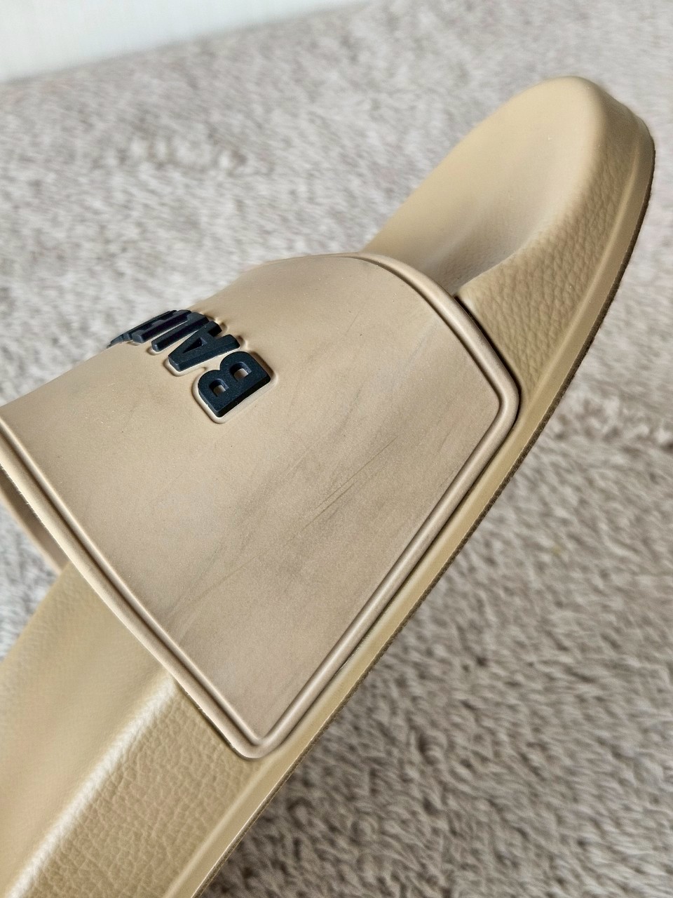 Balenciaga Pool Slides With Logo สีน้ำตาล