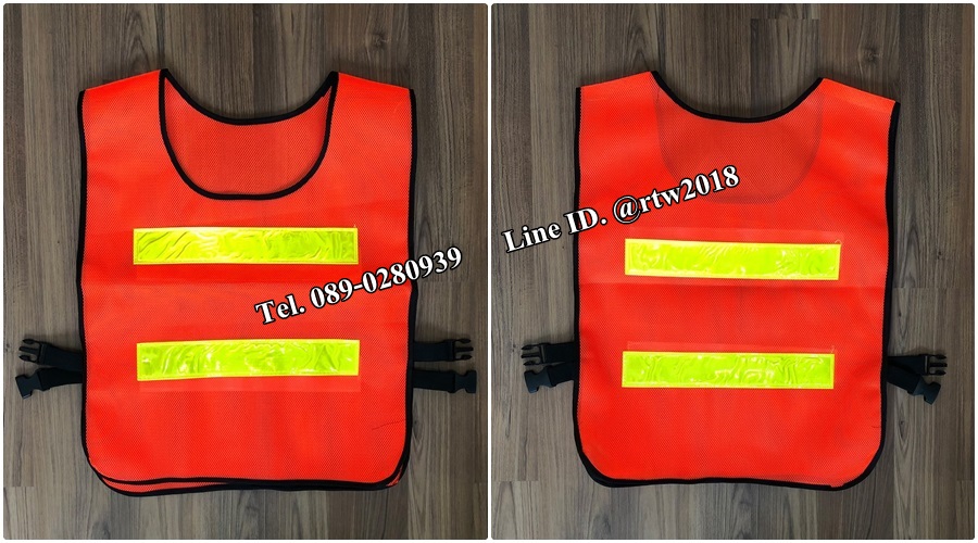 เสื้อกั๊กช่างตาข่ายสีส้มสะท้อนแสงเหลือง (รหัส Q5)