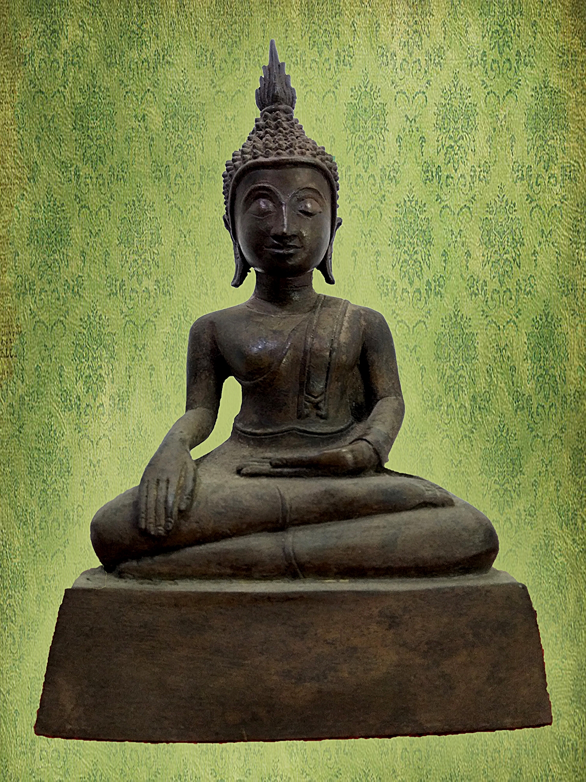 พระเชียงรุ้ง (พระลาว) หน้าตัก 5 นิ้ว เนื้อสำริด