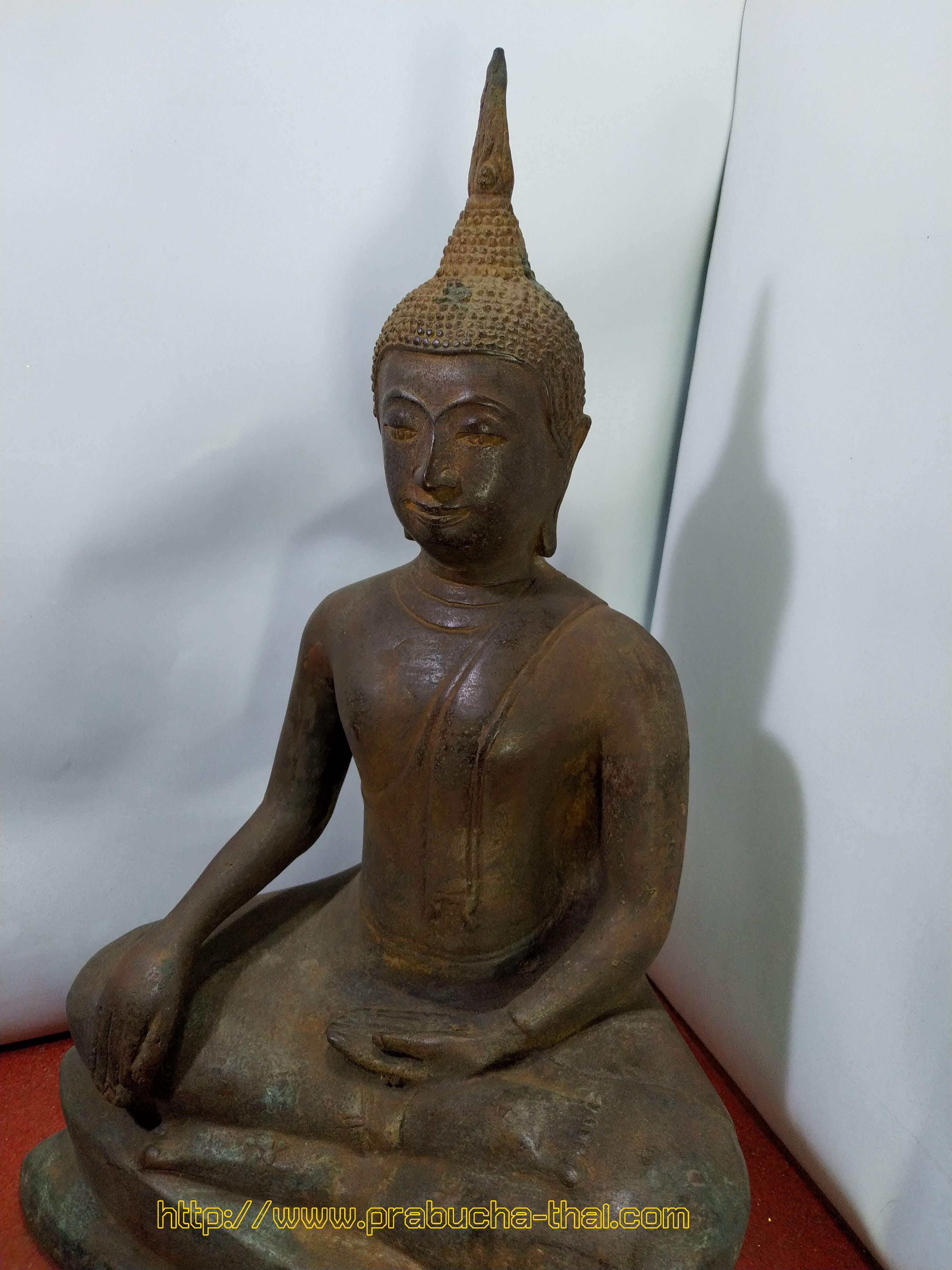 พระอู่ทอง ปางชนะมาร หน้าตัก 9 นิ้ว เนื้อสำริดสภาพเก่า