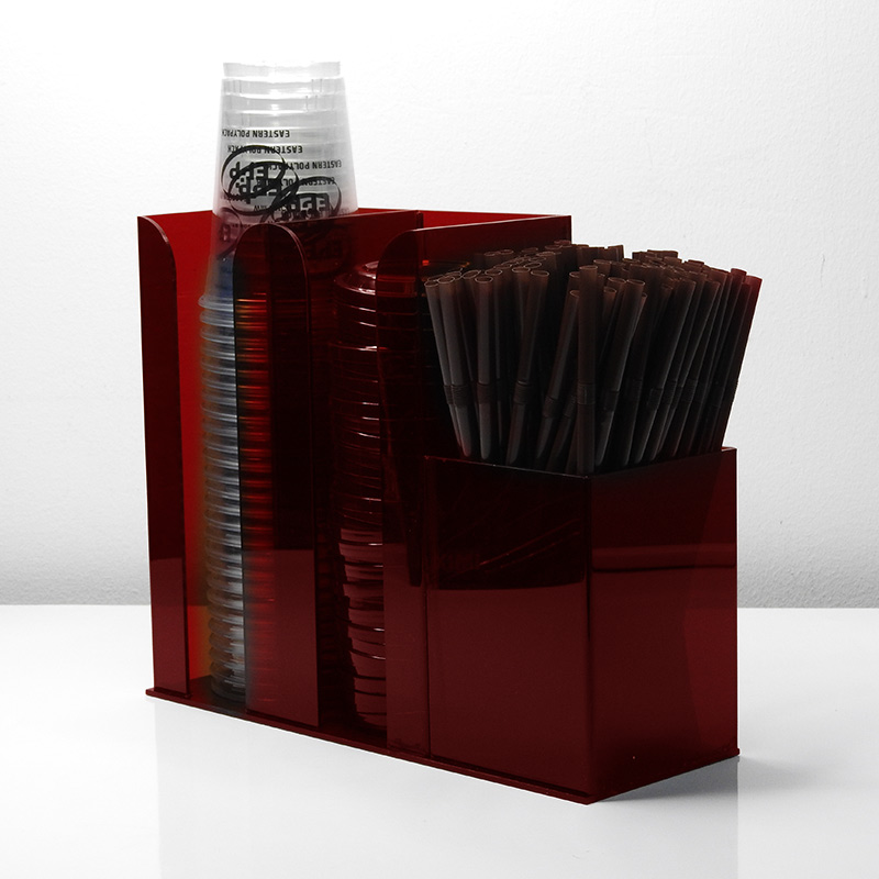 กล่องใส่แก้วกาแฟพลาสติก และ เครืองดื่มพลาสติก อะคริลิค 2 ช่อง ครึ่ง 1610-545