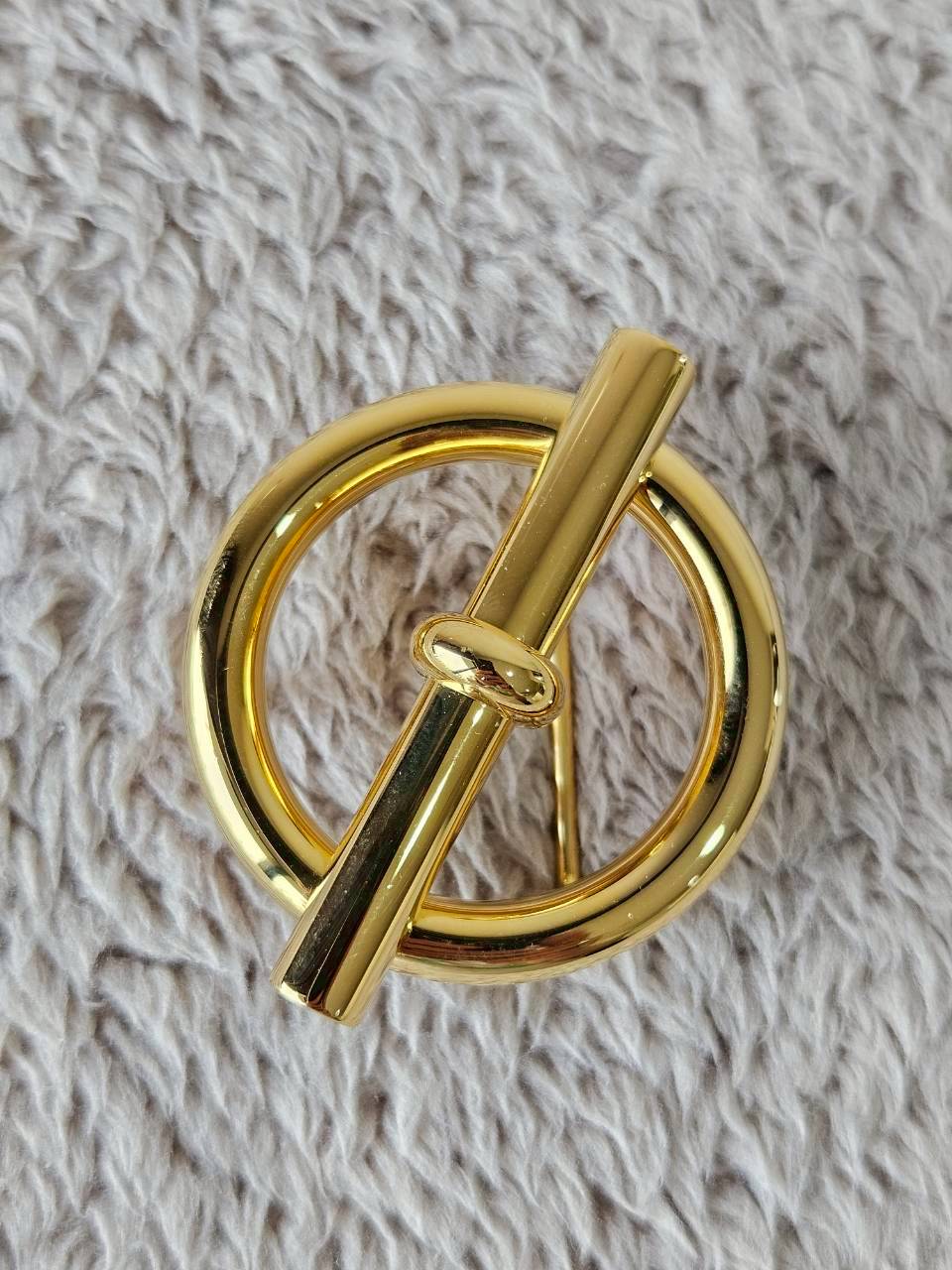 Hermes Belt สายสีเขียว/น้ำเงิน หัวกลมทอง