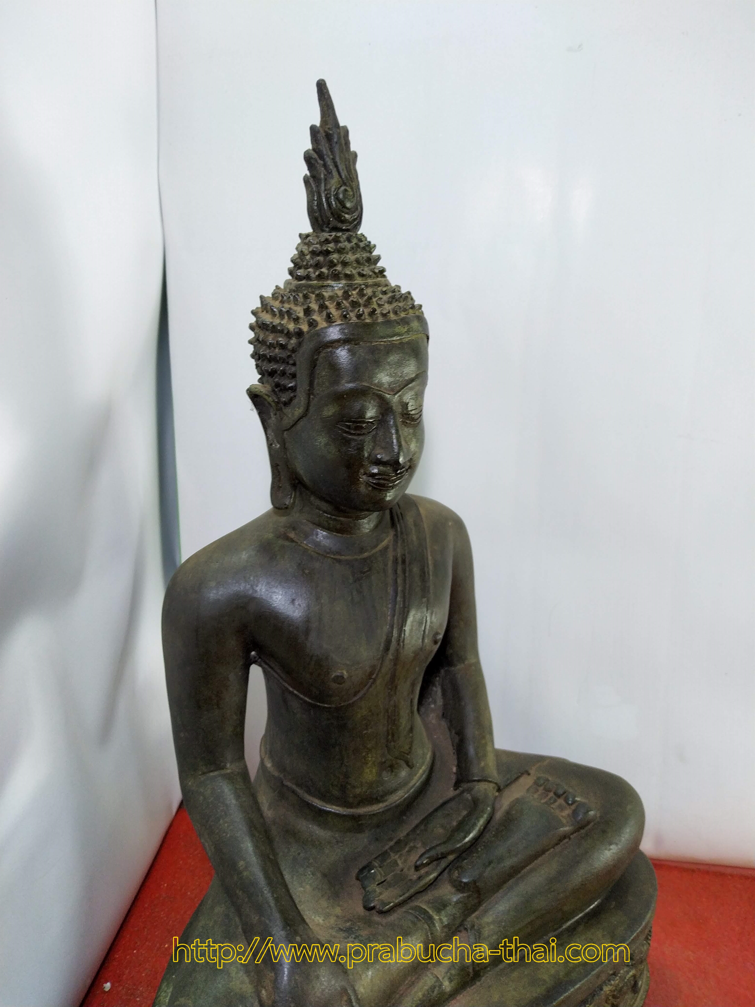 พระอู่ทอง ปางมารวิชัย ฐานแกะลายช้าง หน้าตัก 9 นิ้ว