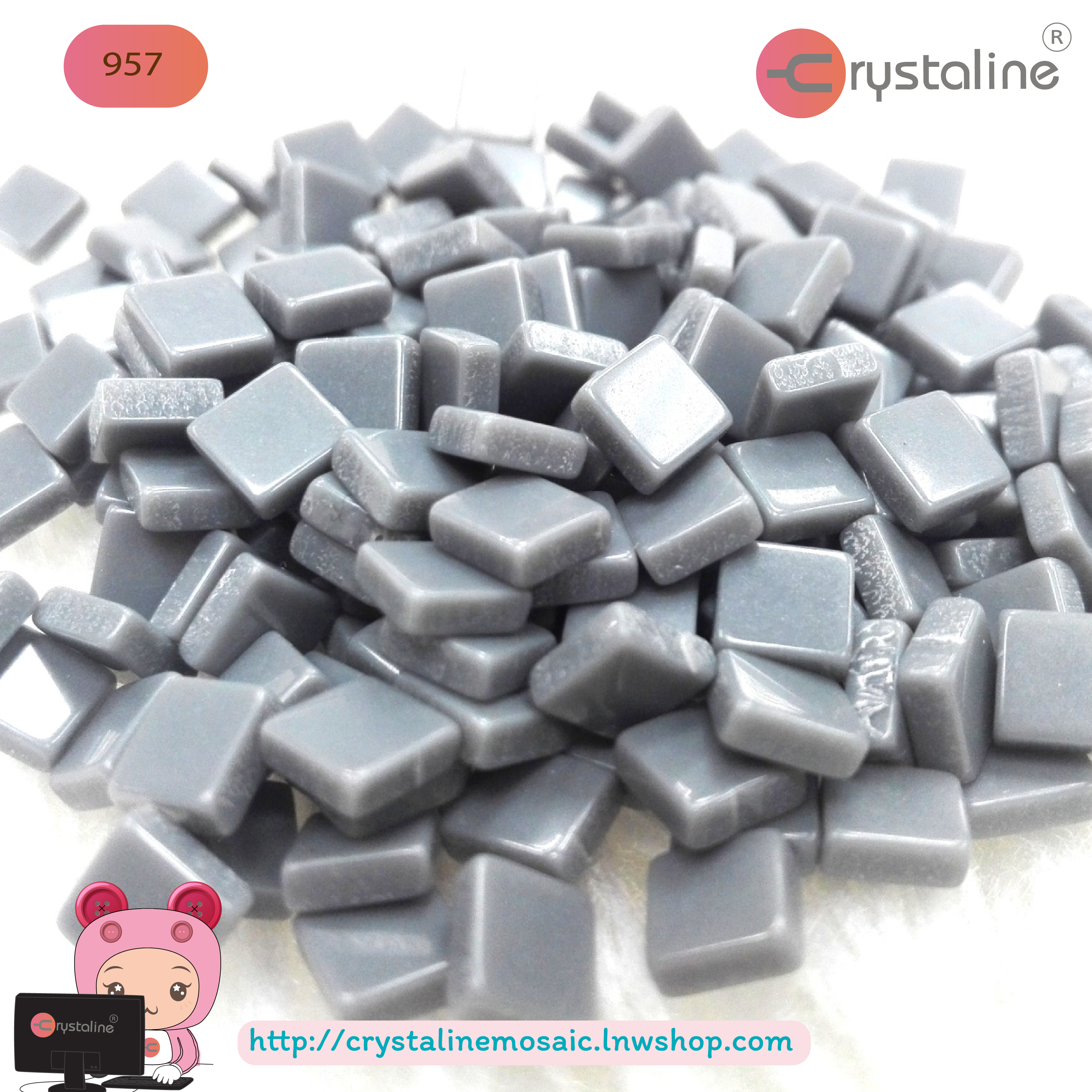 Mosaic opaque - Smoked pearl col. (size 5x5 mm80g/pack)