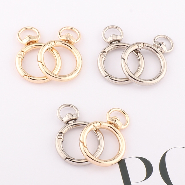 ขายส่ง(10ชิ้น,50ชิ้น)**New design** ห่วงวงกลม ห่วงกลมแบบสปริง ตะขอพวงกุญแจ อะไหล่พวงกุญแจ