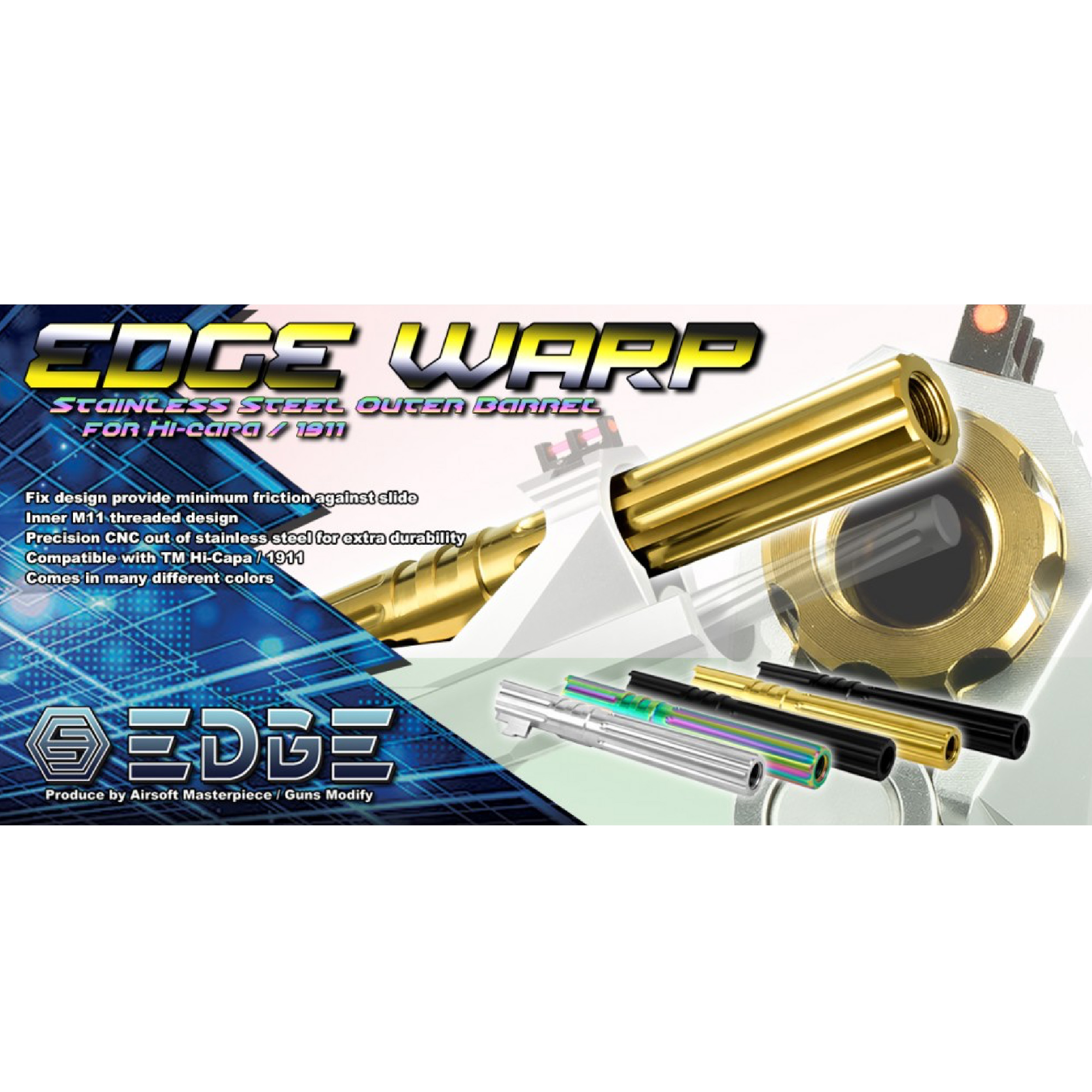 EDGE WARP Stainless Steel Outer Barrel for Hi-CAPA 5.1