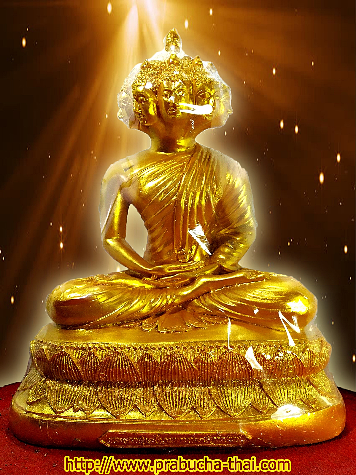 พระมหาเศรษฐีนวโกฎิมหามงคลเรียกทรัพย์ หน้าตัก 9 เนื้อเรซิ่นผิวทอง