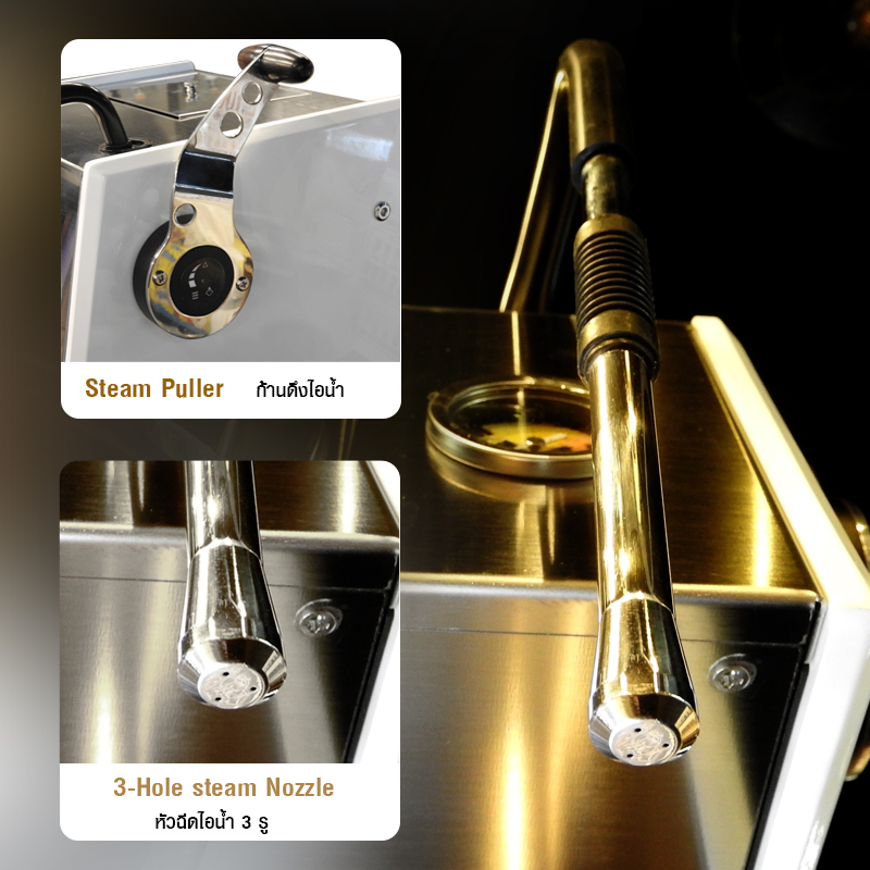 APRESSO AURORA Professional espresso machine 1 brew head- 540CC boiler-semi-expanded saturated brew head