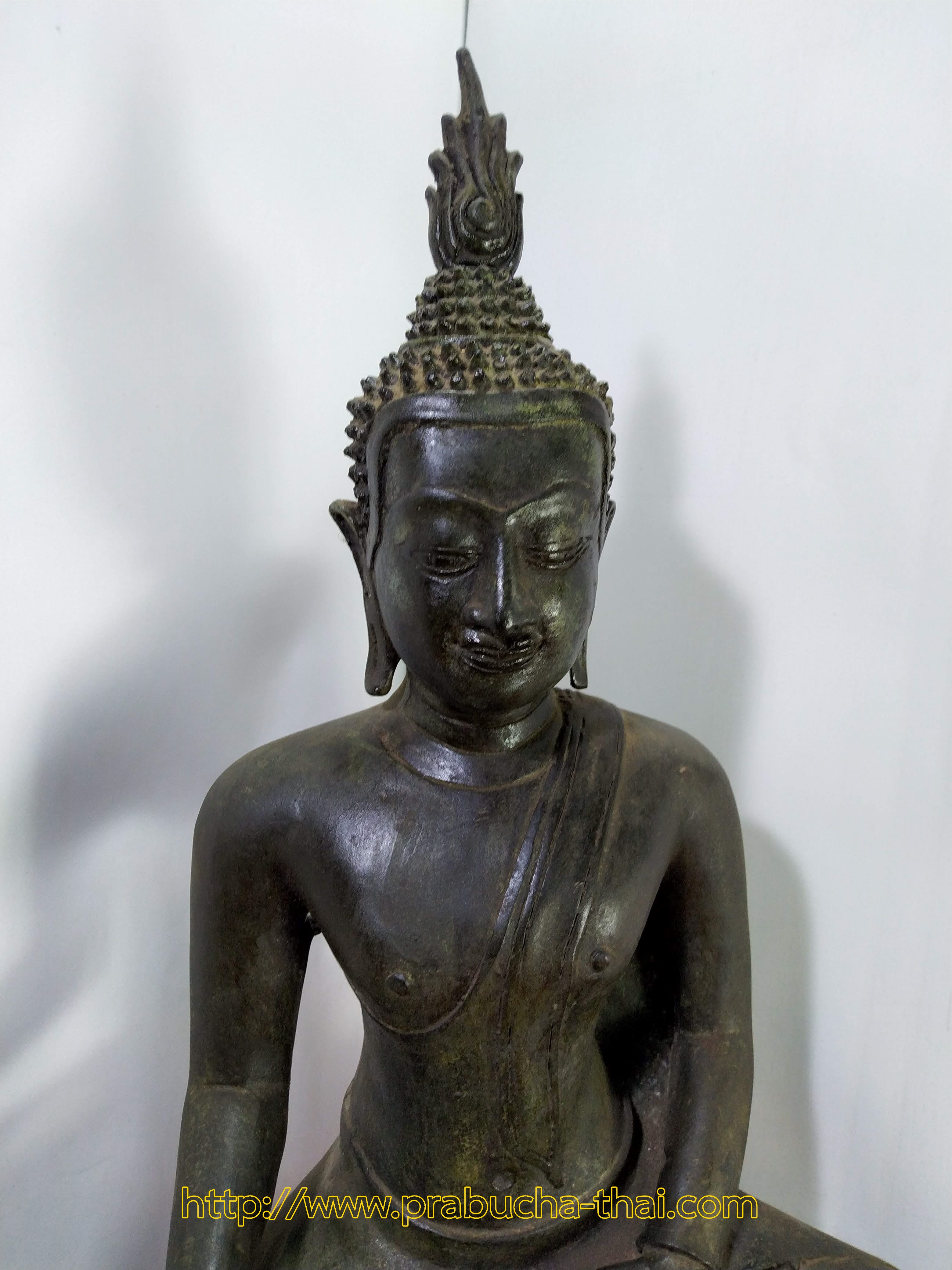 พระอู่ทอง ปางมารวิชัย ฐานแกะลายช้าง หน้าตัก 9 นิ้ว