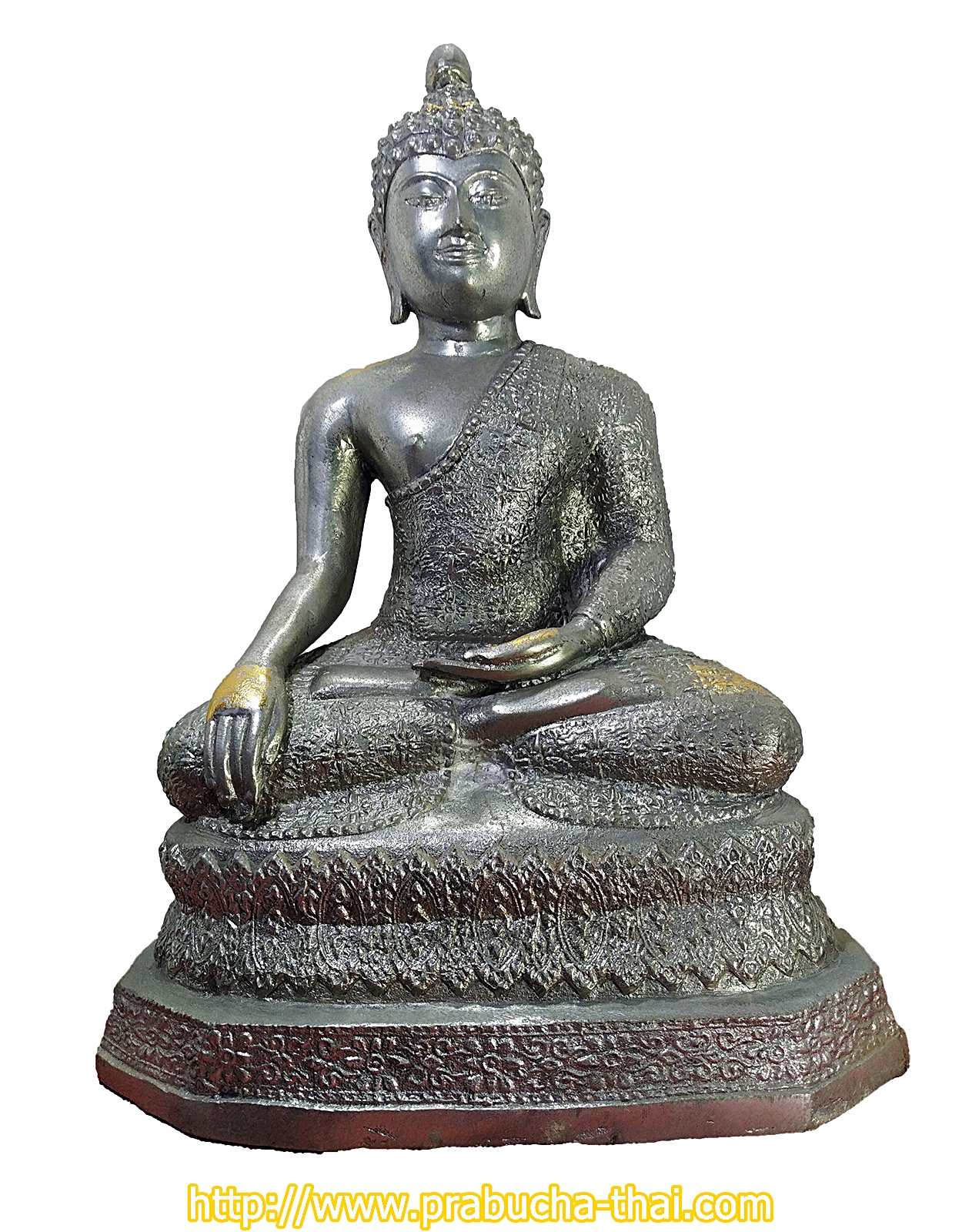 พระเชียงแสน ปางชนะมาร ห่มจีวรลายดอกพิกุล หน้าตัก 9 นิ้ว