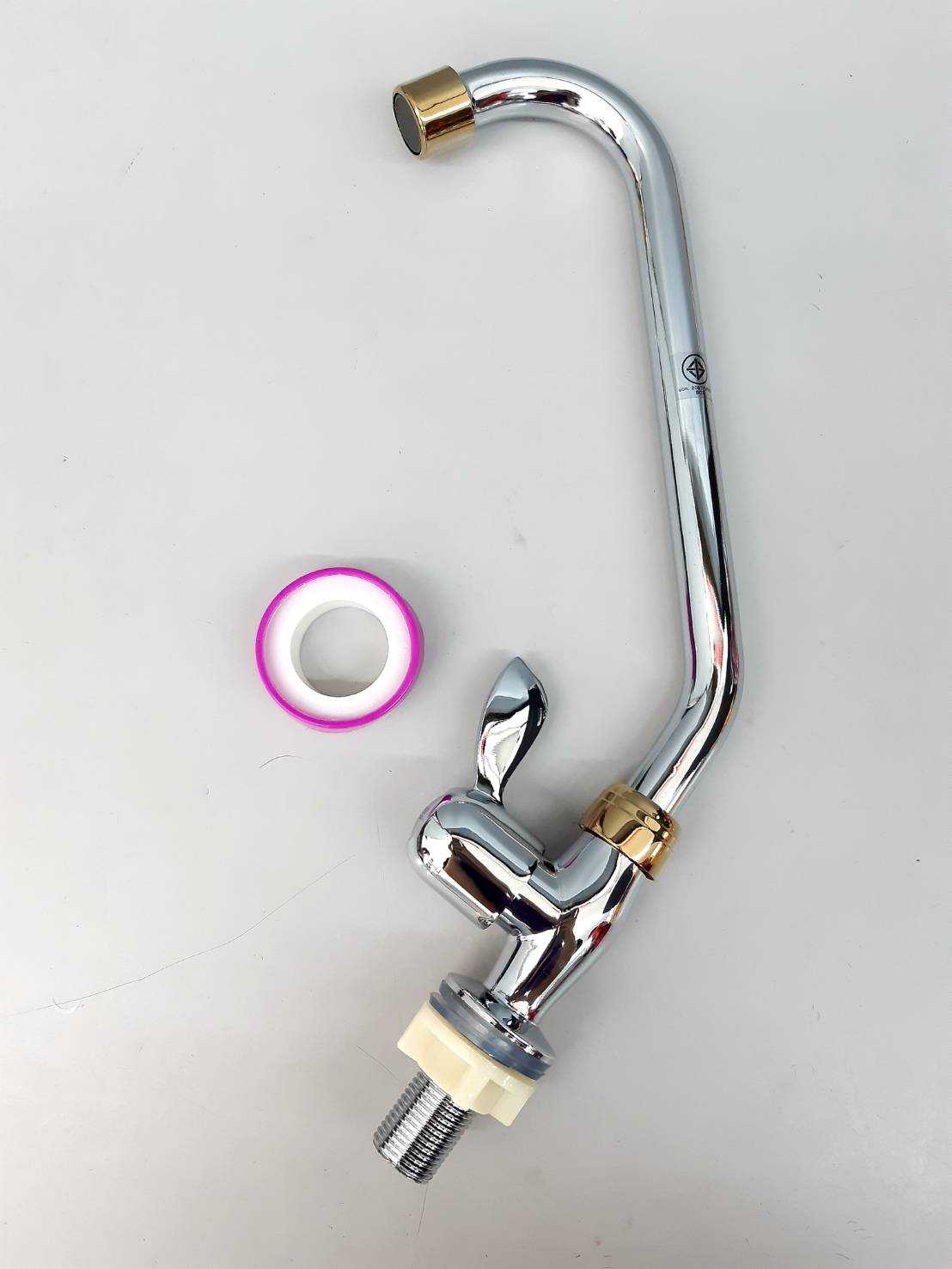 ก็อกอัดแผงซิงค์ยืนหัวทอง SG-006