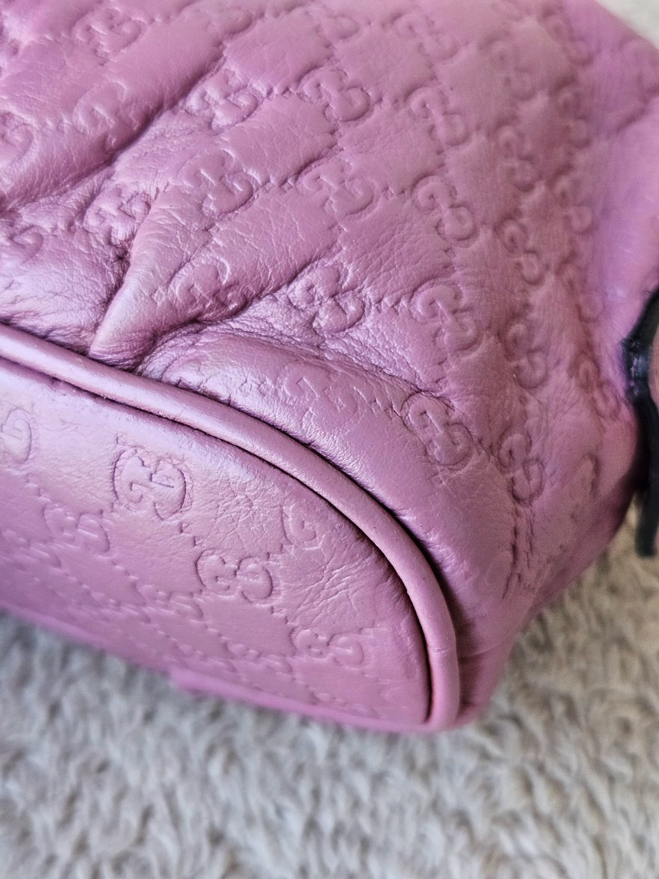 Gucci Small Pouch Cosmetic Pink Leather Interlocking G