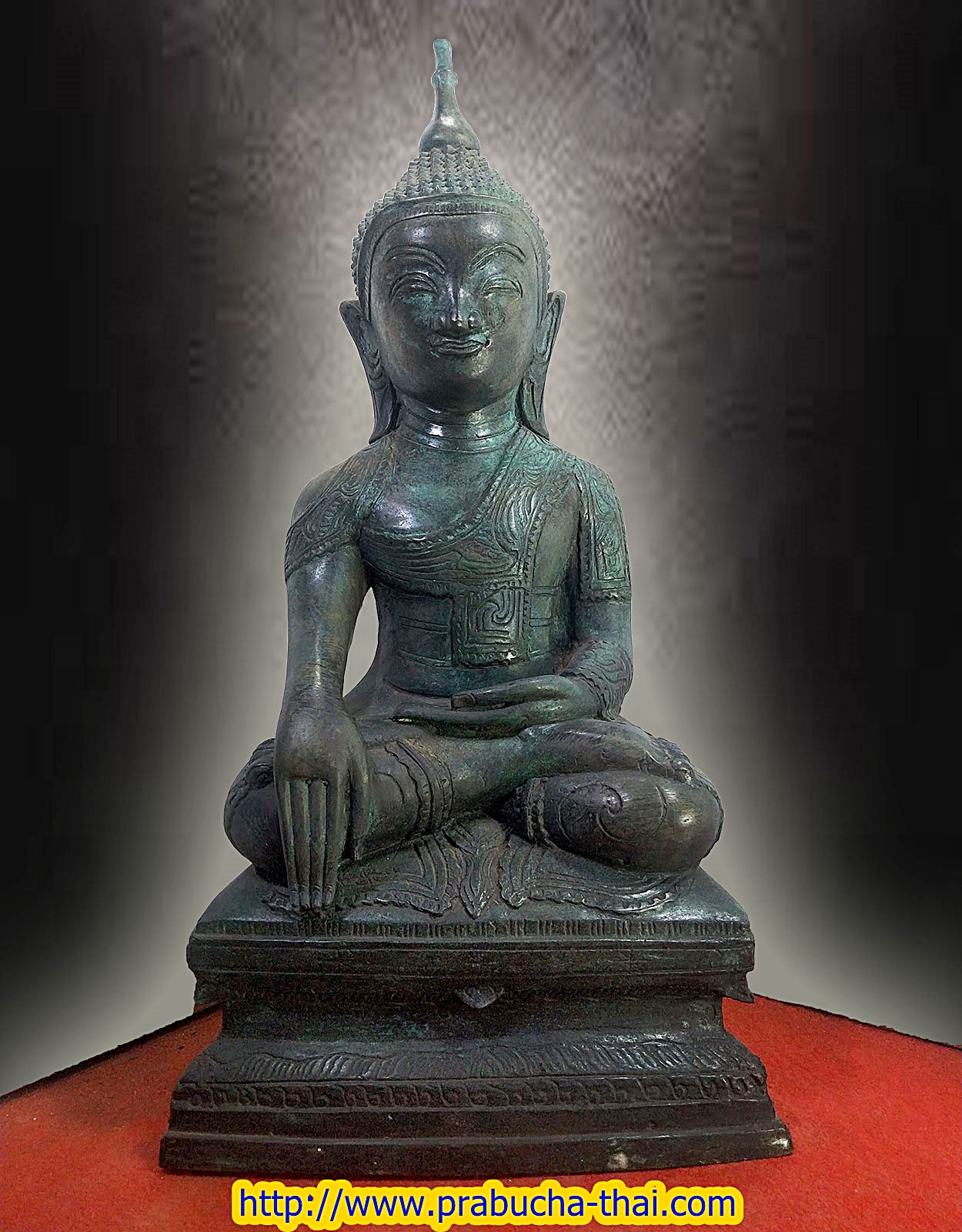 พระเชียงรุ้ง ทรงเครื่อง ฐาน 9 นิ้ว เนื้อโลหะสำริด
