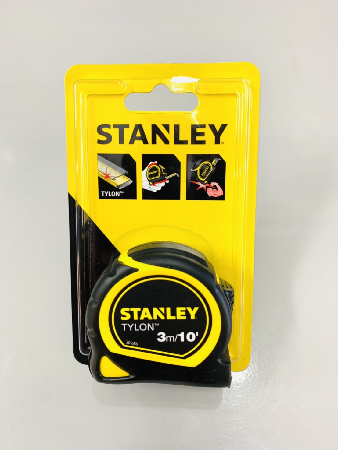 ตลับเมตร หุ้มยาง 3ม. สแตนเล่ย์