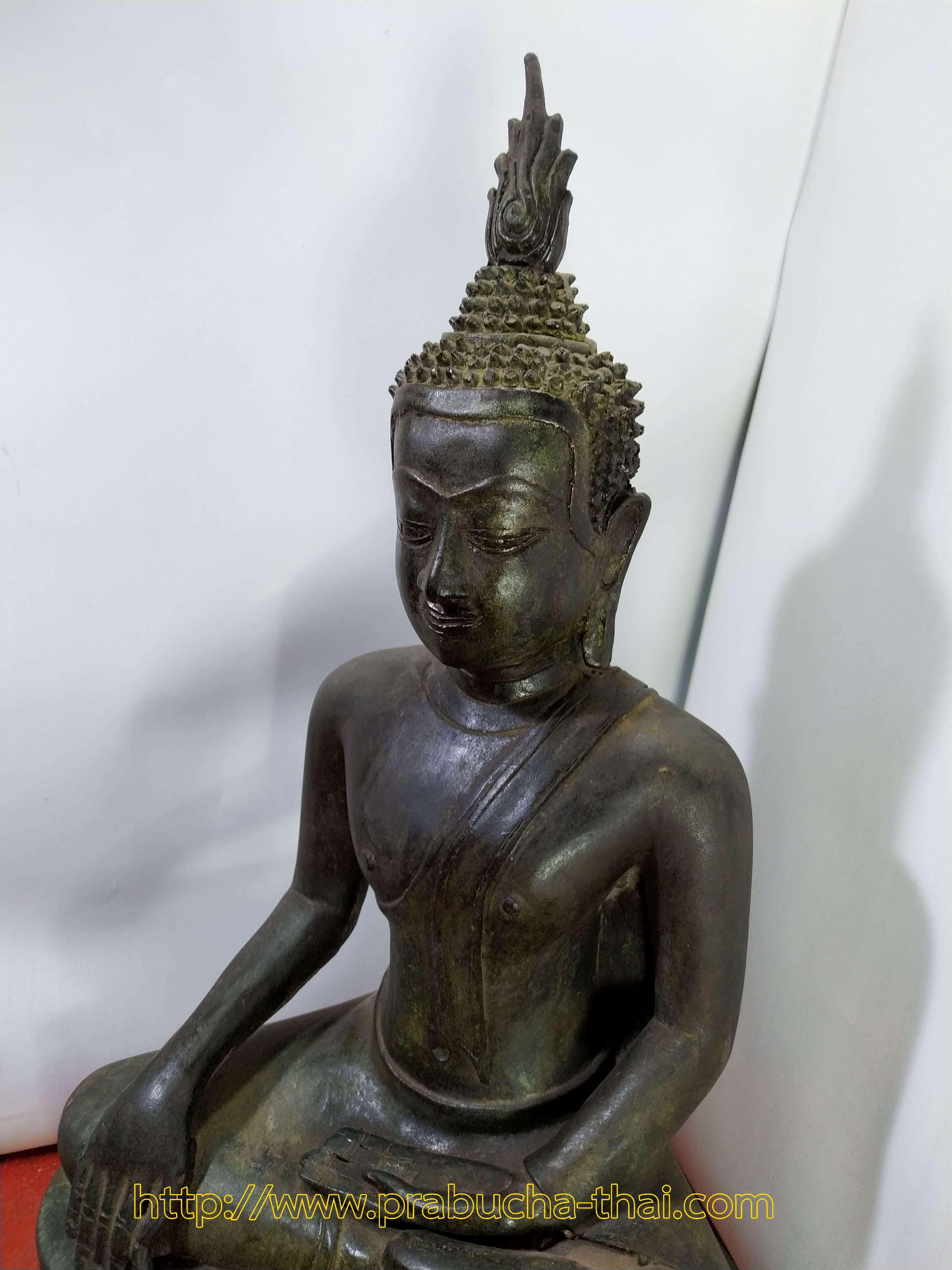 พระอู่ทอง ปางมารวิชัย ฐานแกะลายช้าง หน้าตัก 9 นิ้ว