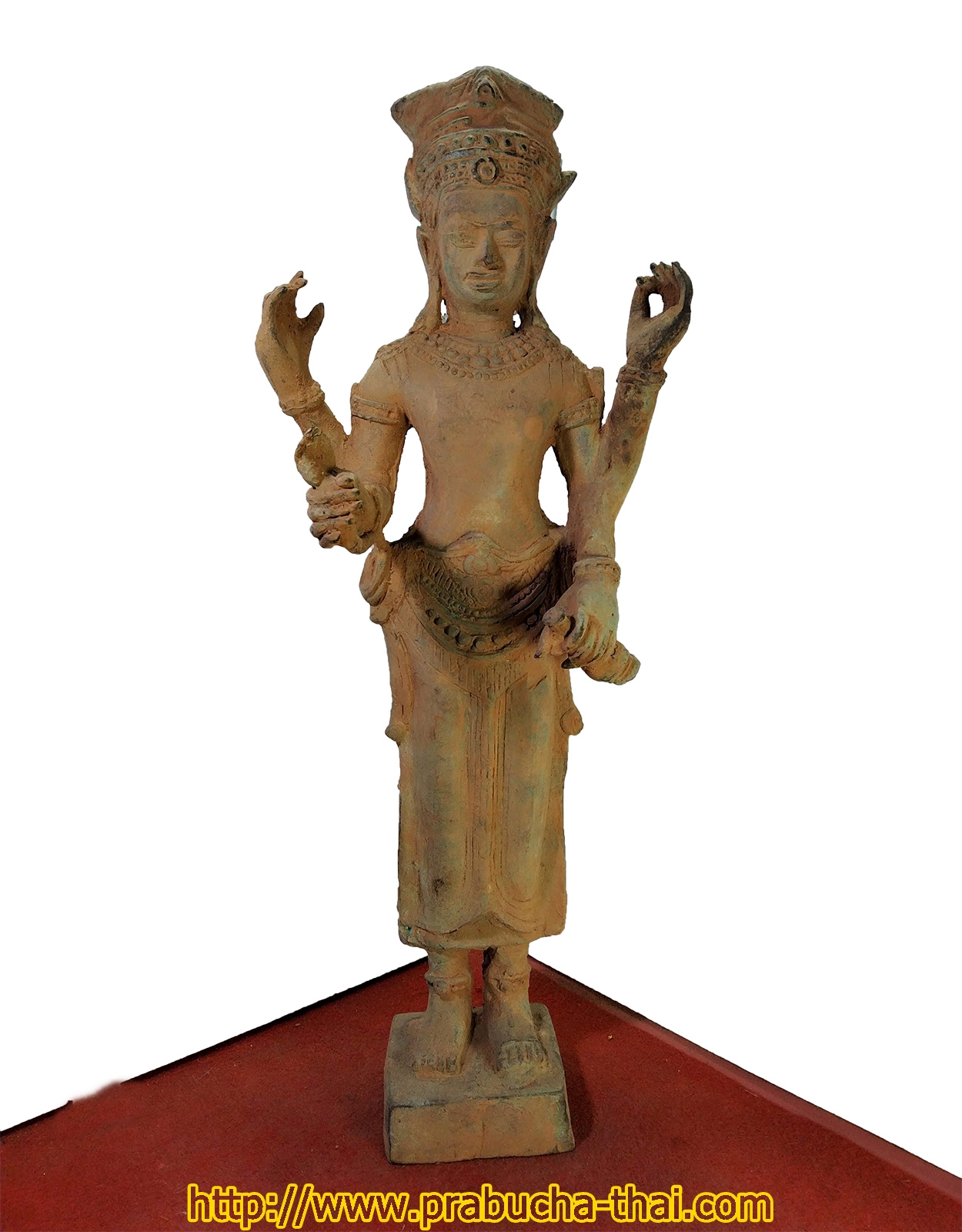 พระนางอุมา แปลงสี่กร สูง 19 นิ้ว เนื้อโลหะสำริดสภาพเก่า