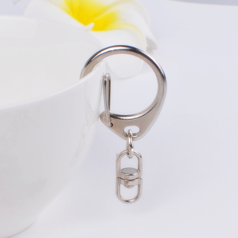 (แพ็คราคาส่ง 50ชิ้น) อะไหล่พวงกุญแจ DIY ห่วงพวงกุญแจ ตะขอพวงกุญแจ แบบเซ็ท ชุดกลาง ตะขอหัวตัว D พร้อมข้อต่อและห่วงต่อปลาย สีเงิน