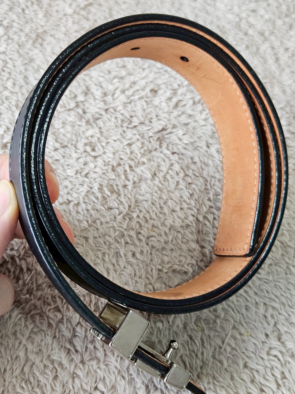 LV M9553 Black EPI Leather Belt