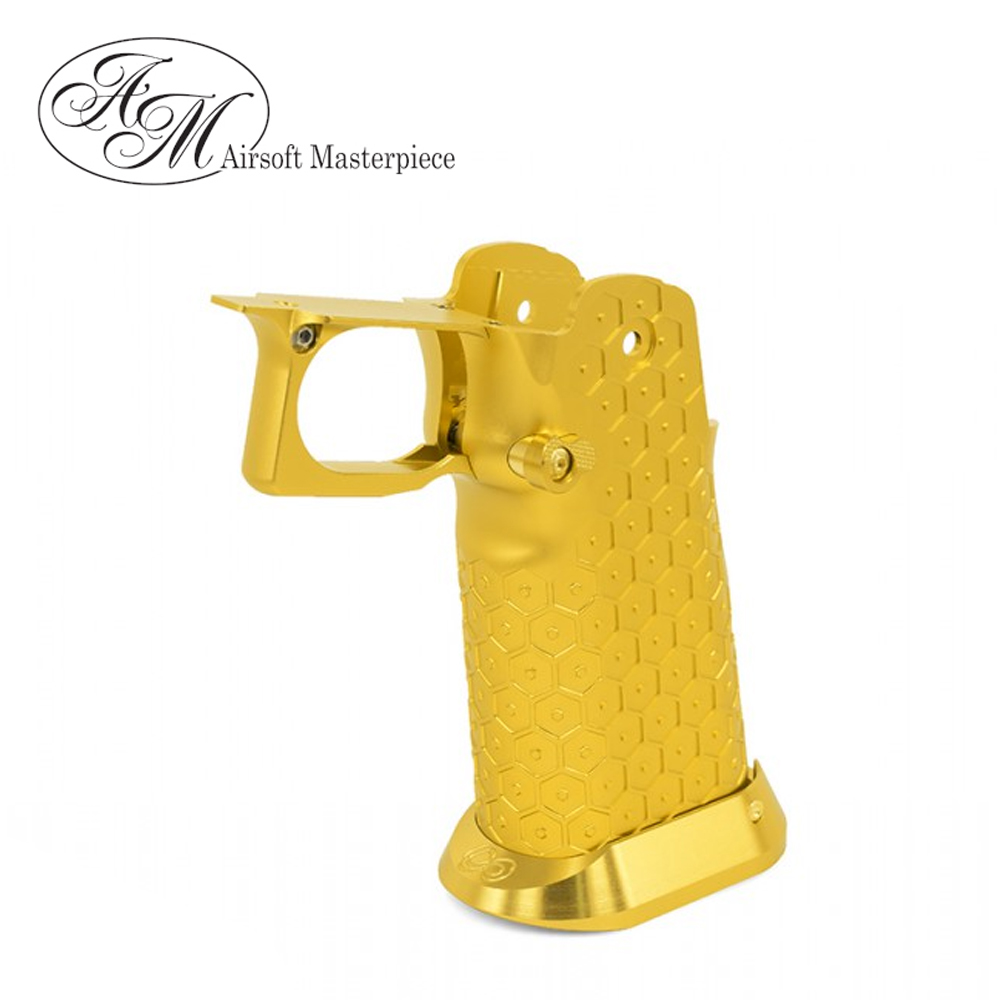 Airsoft Masterpiece Aluminum Grip for Hi-CAPA Type 19 (Infinity HEX) Gold
